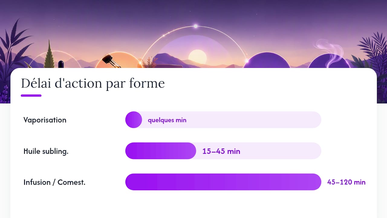 Comparaison des temps d'action et de durée du CBD