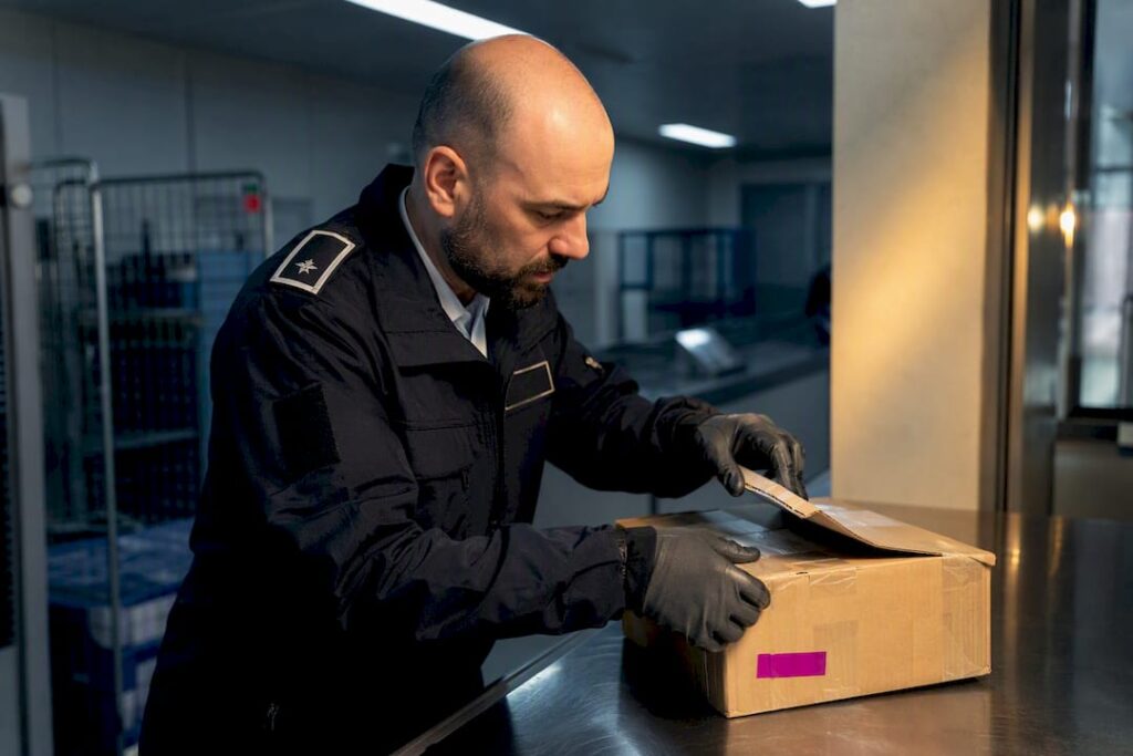 Tollkontroll av en importert pakke