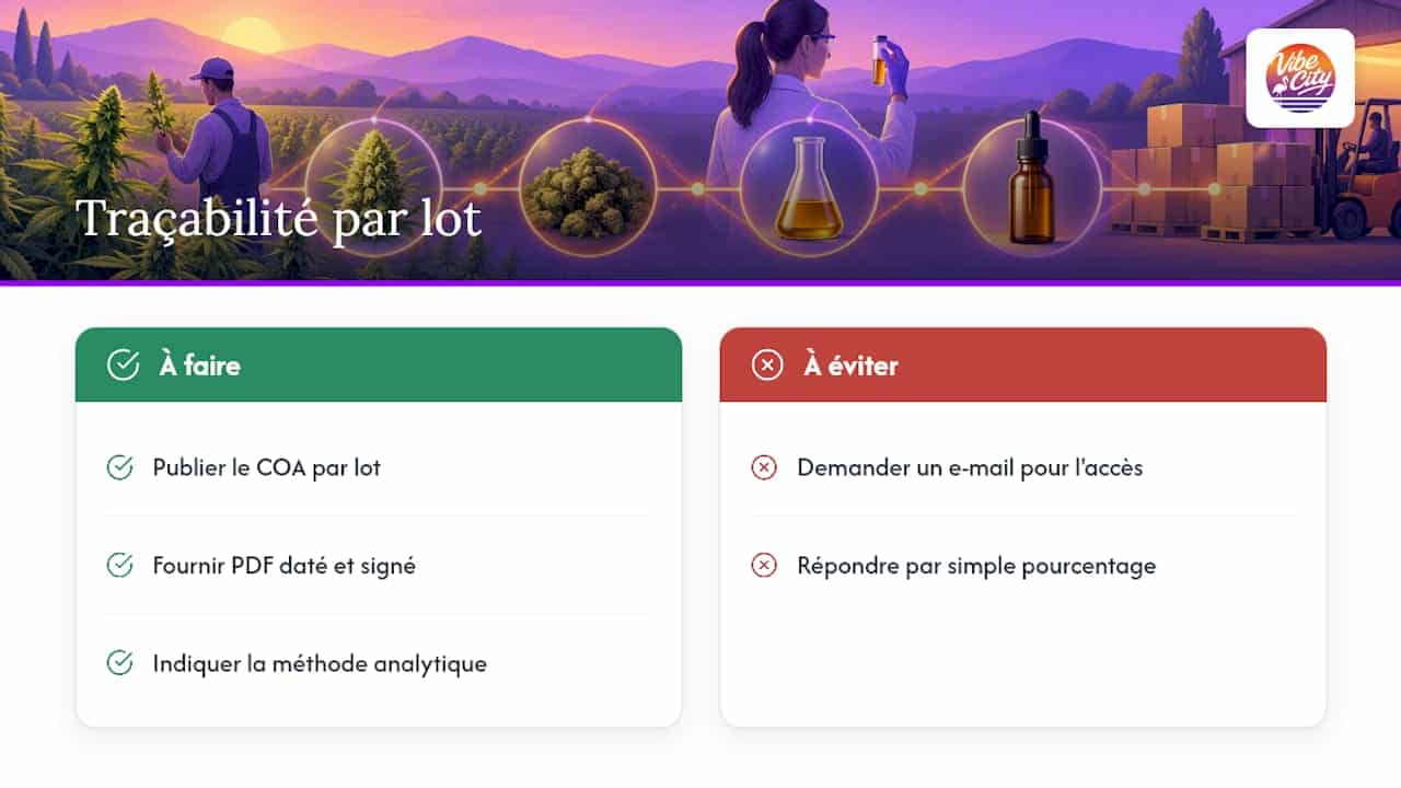 Ce que la traçabilité par lot dit d'un vendeur sérieux — overview diagram