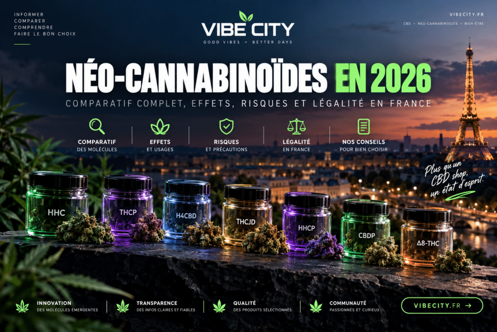 Néo-cannabinoïdes en 2026 comparatif complet des nouvelles molécules, effets, risques, différences avec CBD et THC et légalité en France.