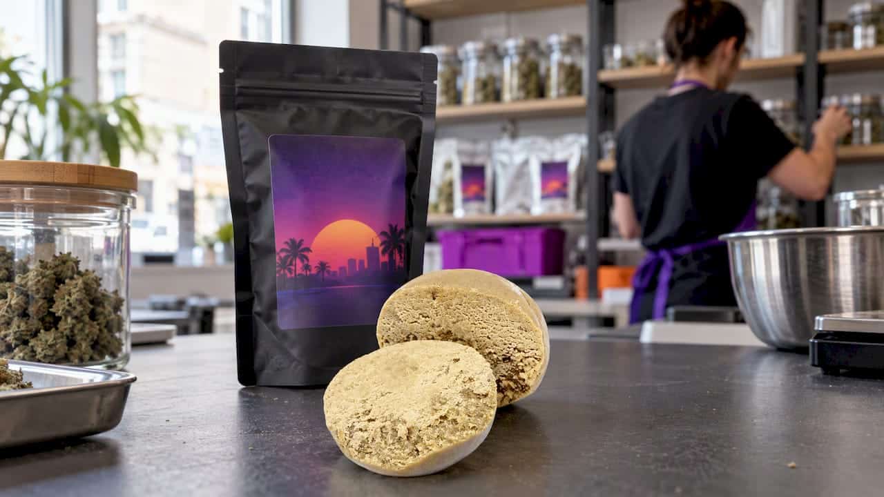 Résine Delta-10 exposée dans une boutique de CBD
