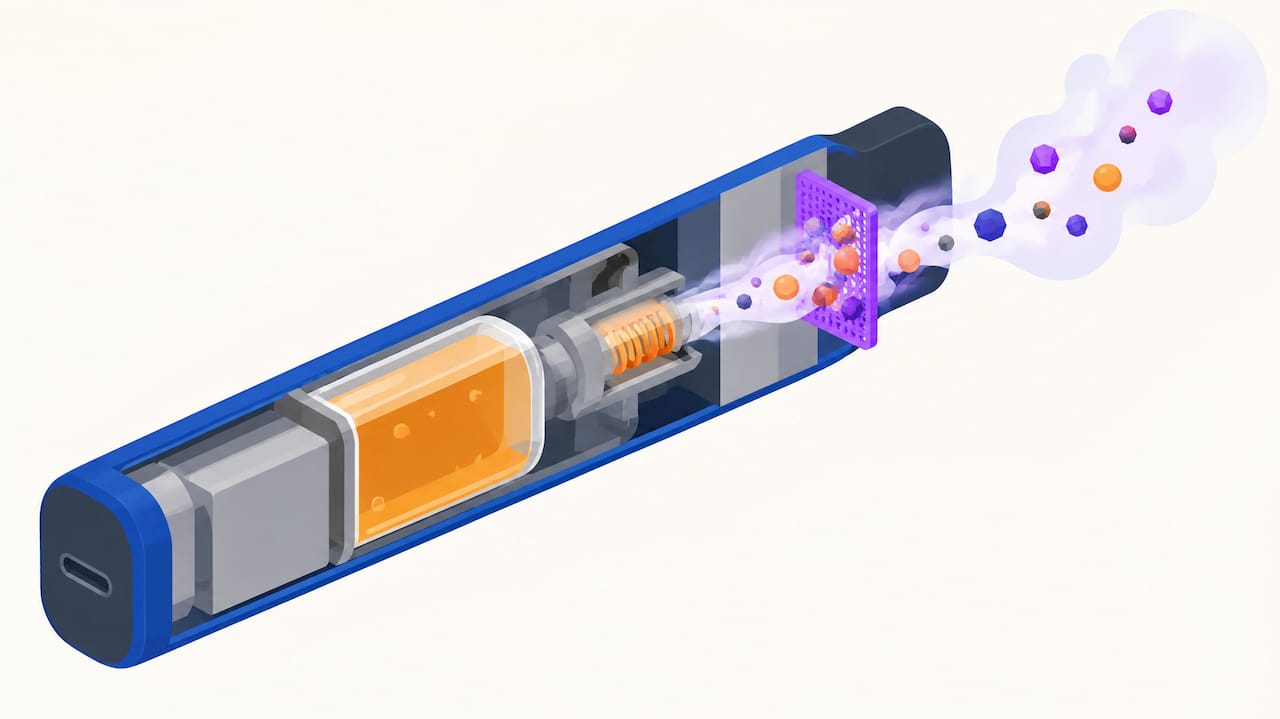 Schéma illustré du processus de contamination d’une puff